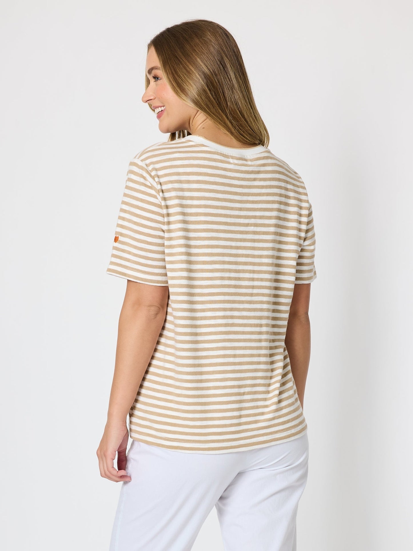 Threadz Charmed Stripe Cotton Tee (Natural)