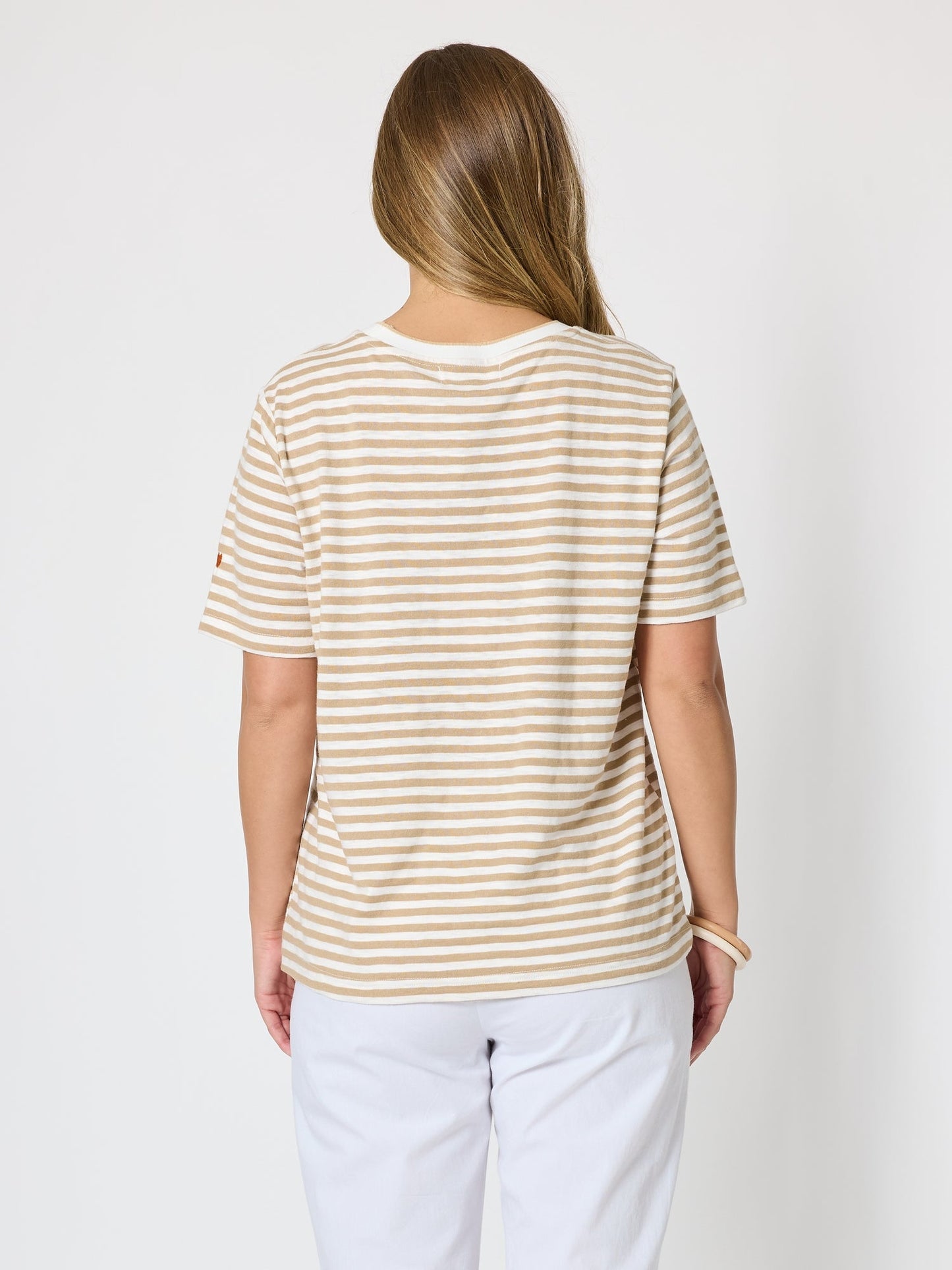 Threadz Charmed Stripe Cotton Tee (Natural)