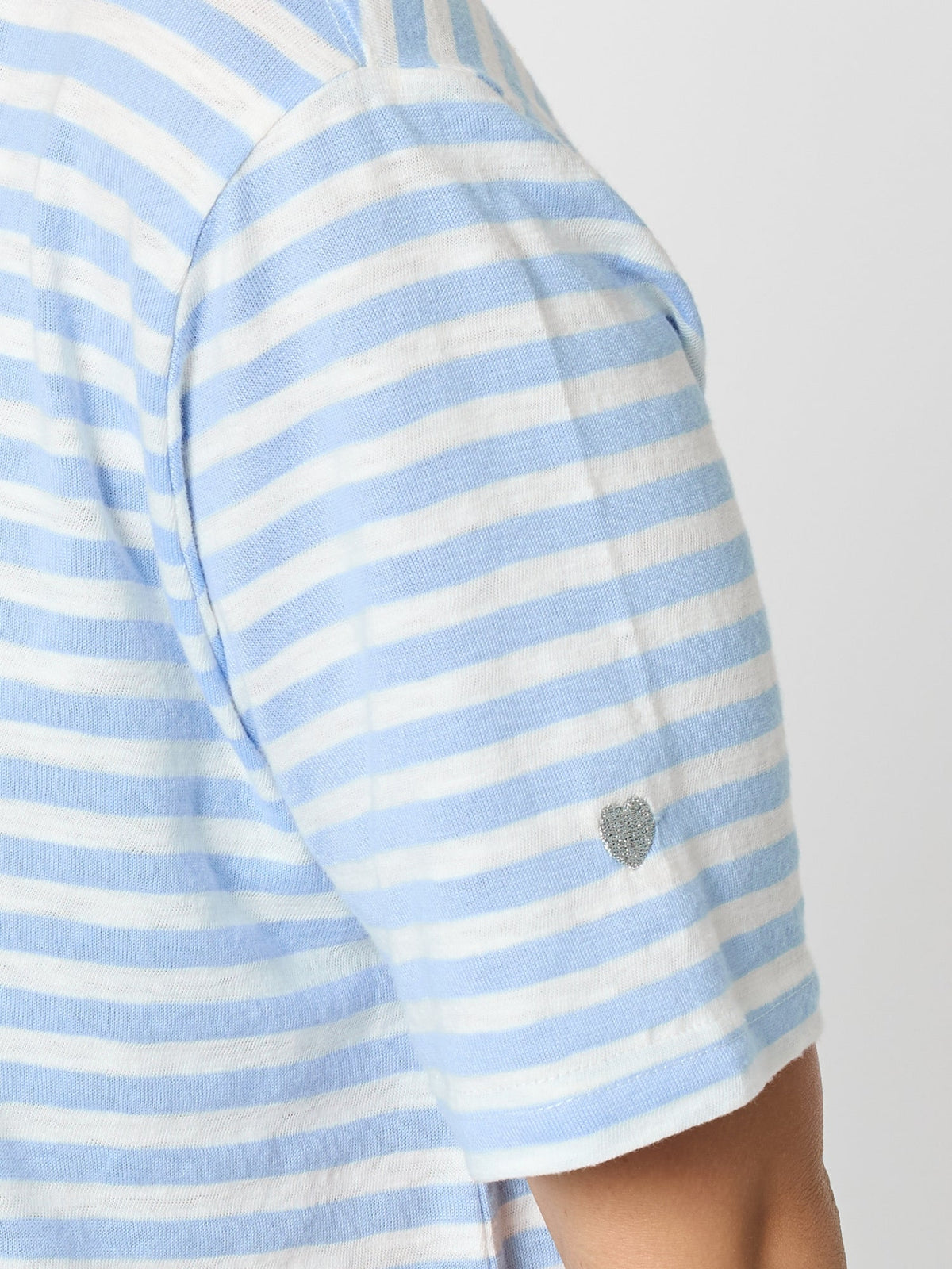 Threadz Charmed Stripe Cotton Tee (Sky Blue)