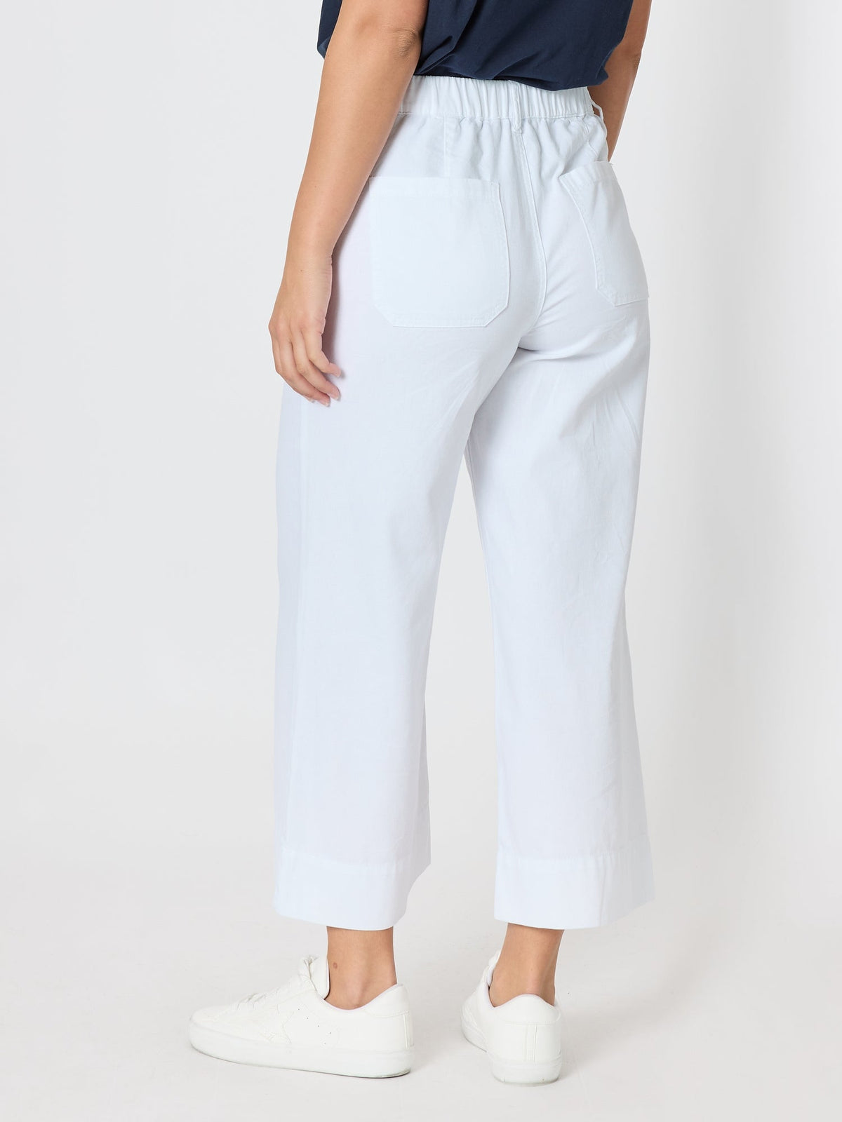 Threadz Dune Carpenter Wide Leg Cropped Pant (White)
