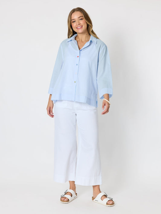 Threadz Dune Carpenter Wide Leg Cropped Pant (White)