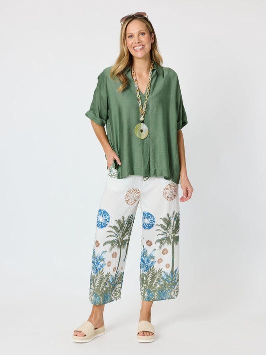 Clarity Del Mar Pleat Detail Top (Fern)