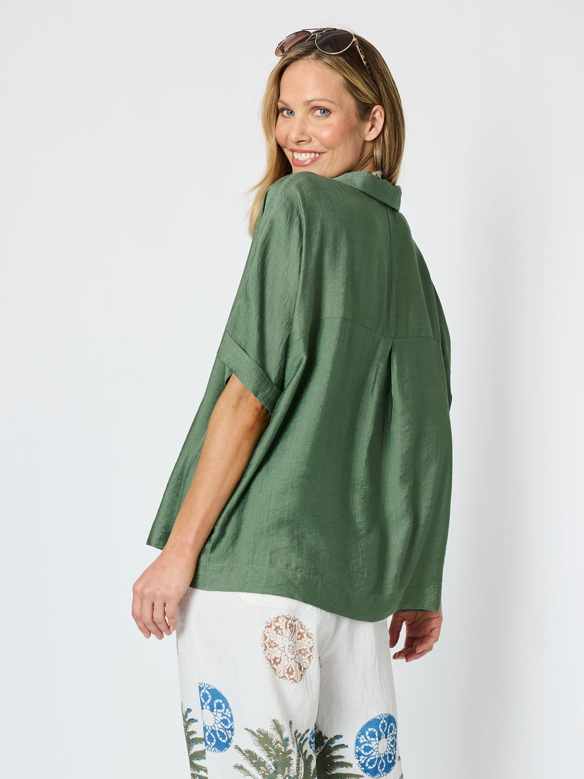 Clarity Del Mar Pleat Detail Top (Fern)