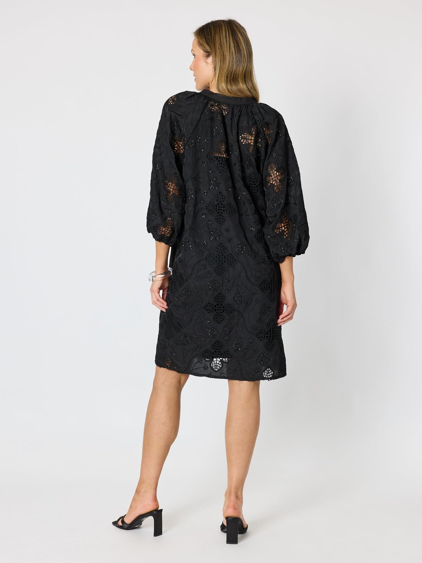 Hammock & Vine Carmen Embroidered Lace Dress (Black)