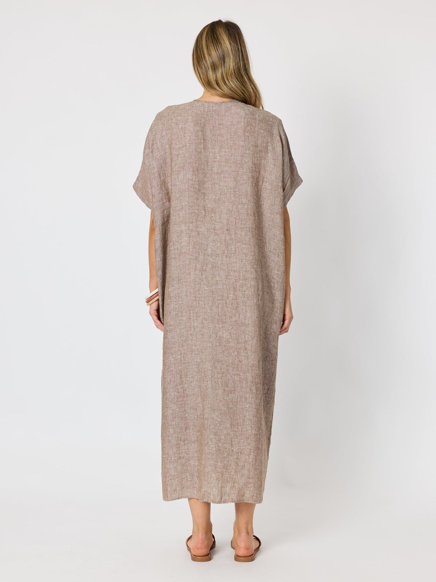 Hammock & Vine Haven Breeze Linen Dress (Mocha)