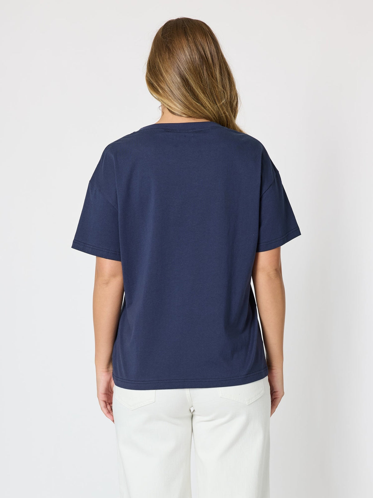Threadz Beachside Embroidered Tee (Navy)
