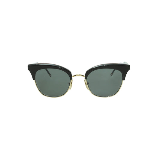 Image of Sunglasses. Productname: THOM BROWNE Thom Browne 507 Black - 12K Gold Blk/Grey in BLACK colour by brand - THOM BROWNE