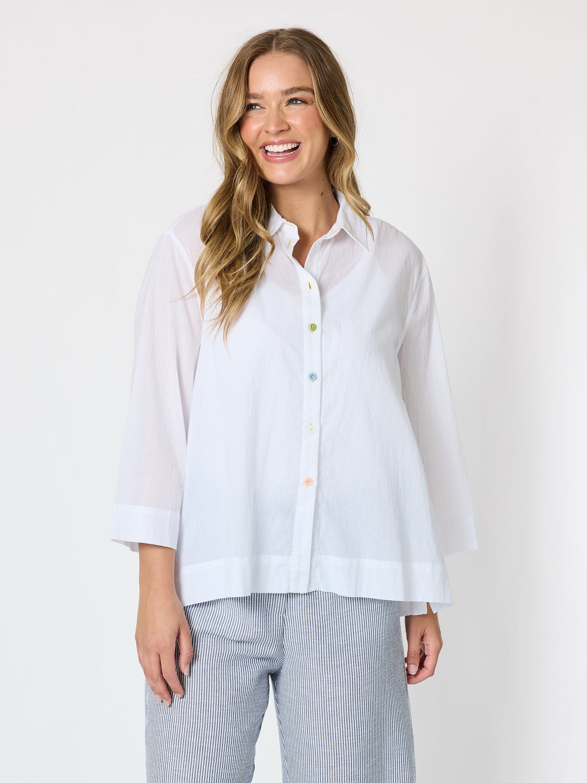 Image of Shirts. Product name - Costa Mesa Cotton Shirt White in White colour by brand - Threadz