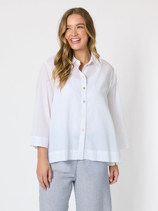 Image of Shirts. Product name - Costa Mesa Cotton Shirt White in White colour by brand - Threadz