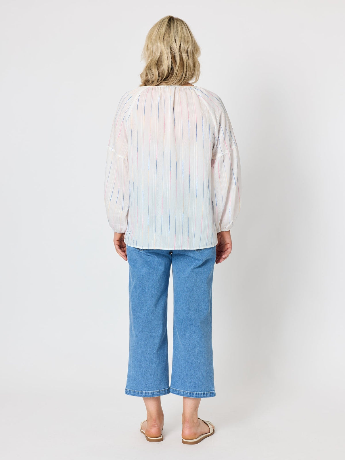 Gordon Smith Sail Stripe Print Top (White Multi)