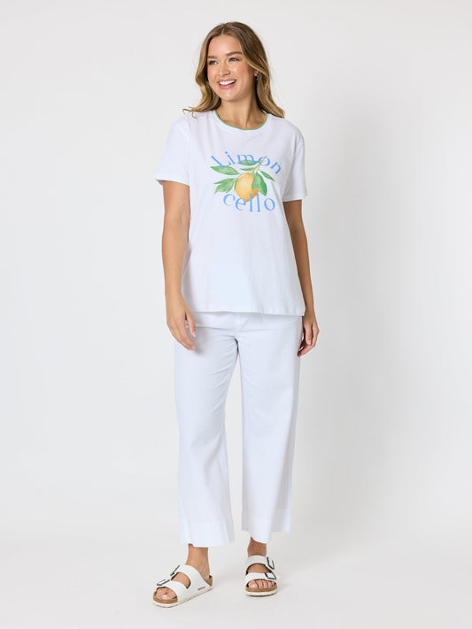 Threadz Limoncello Print Cotton Tee (White)