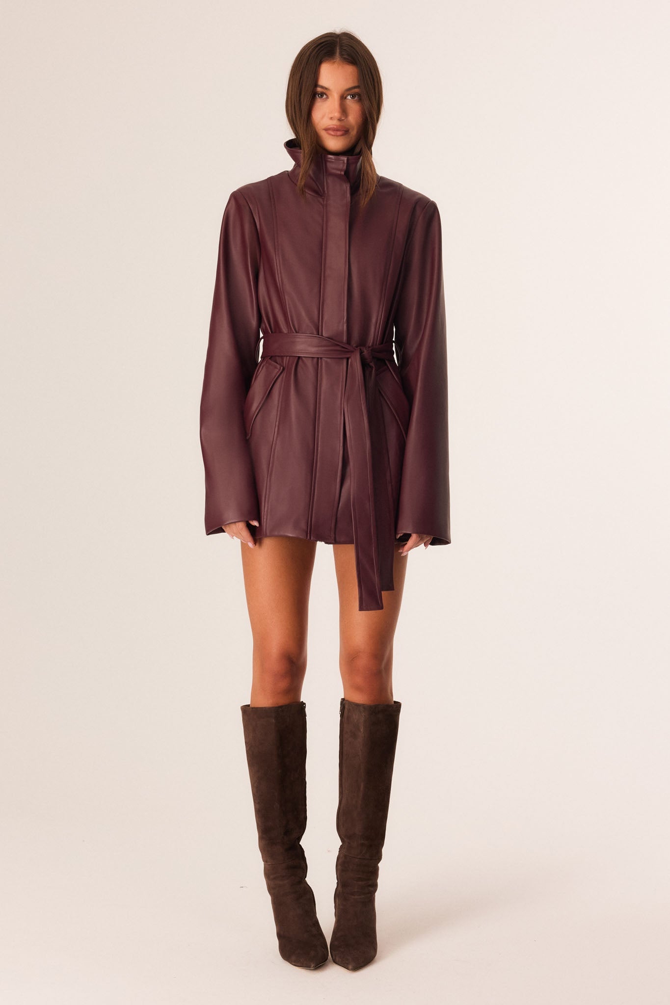 SNDYS SCOUT FAUX LEATHER JACKET (Plum)