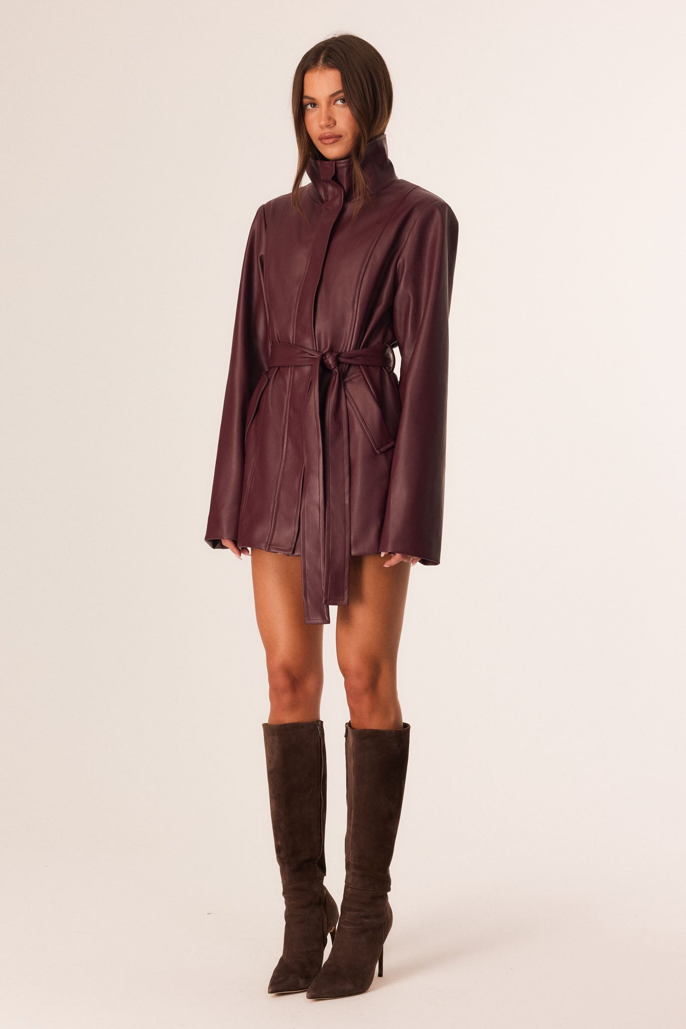SNDYS SCOUT FAUX LEATHER JACKET (Plum)