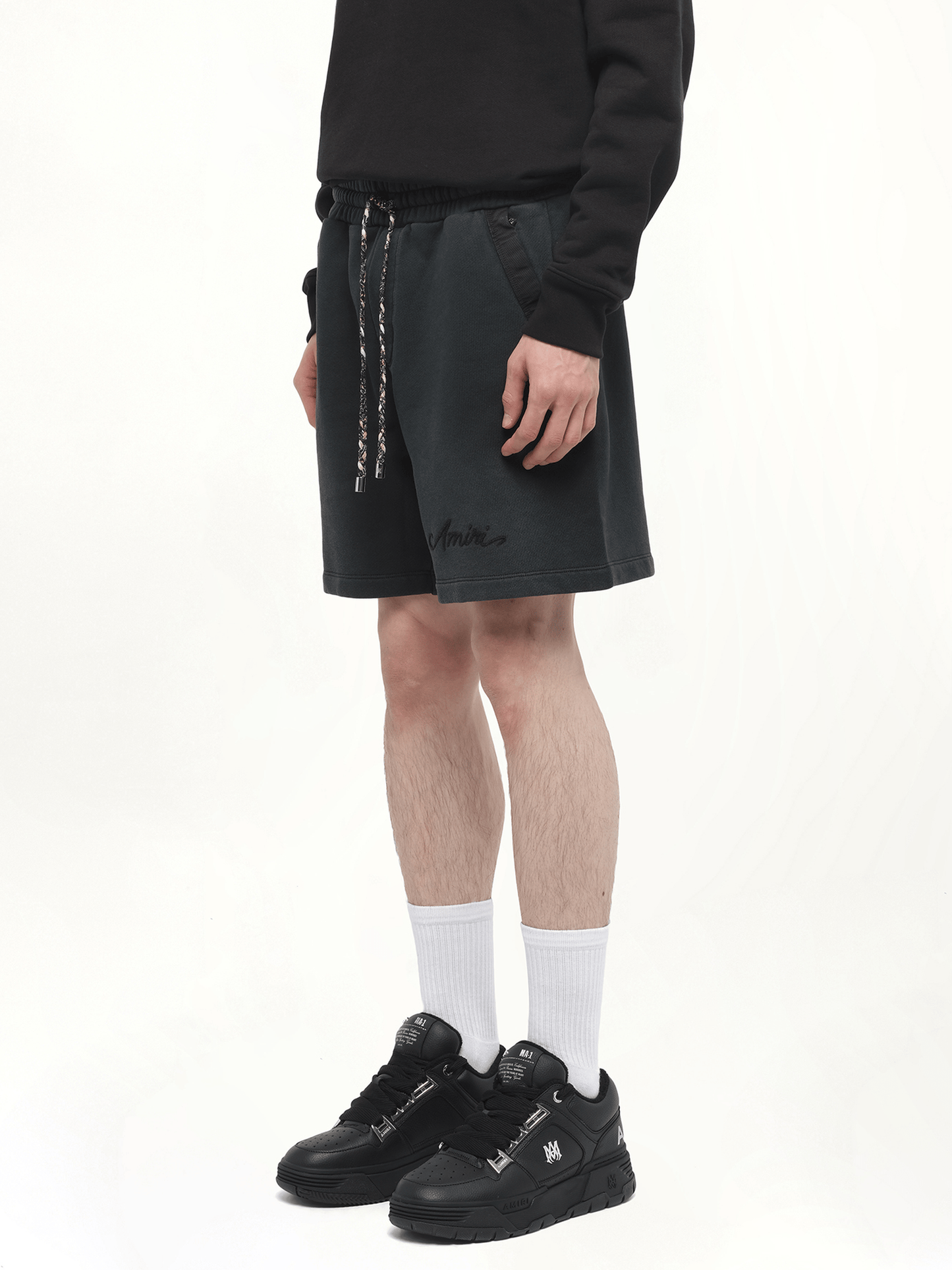 AMIRI Bleach Bandana Shorts (Black)