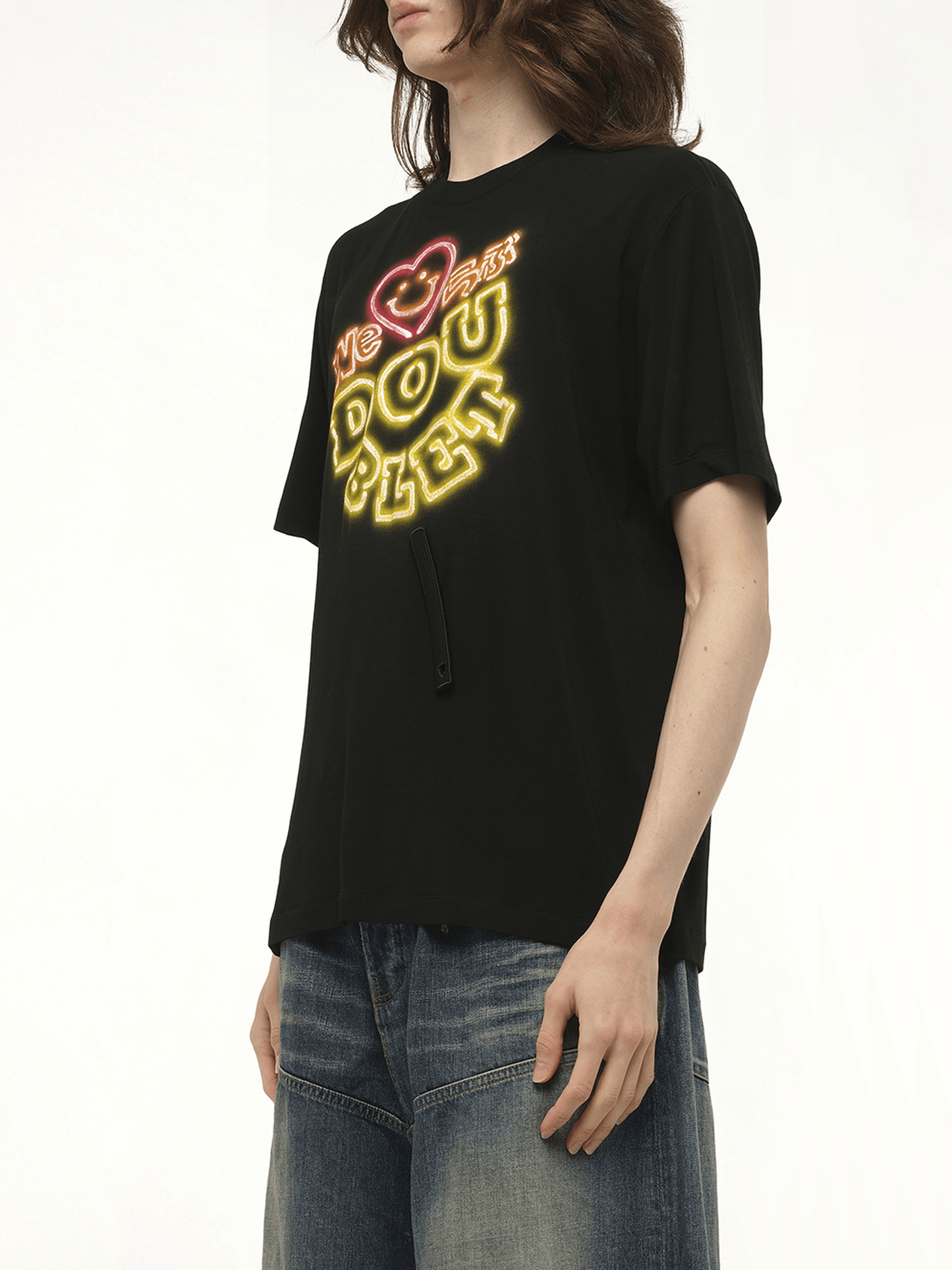 Big Doublet Neon Paint Fan Service T-Shirt (Black)