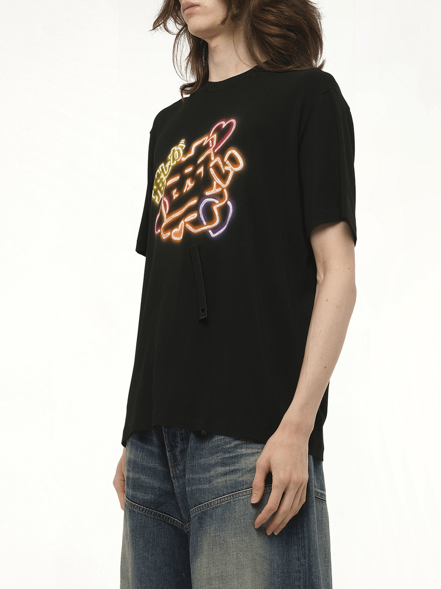 DOUBLET Big Japanese Neon Paint Fan Service T-Shirt (Black)