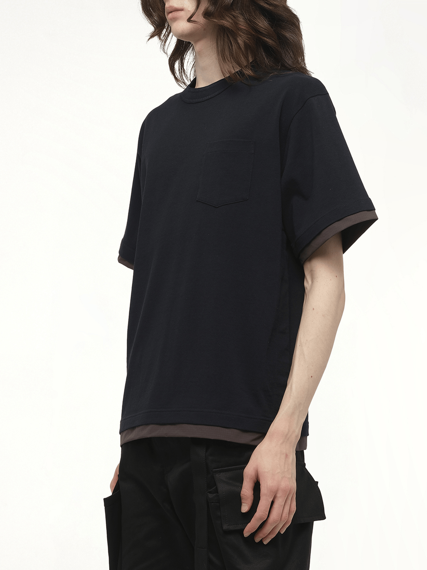 SACAI Cotton Jersey T-Shirt (Navy)