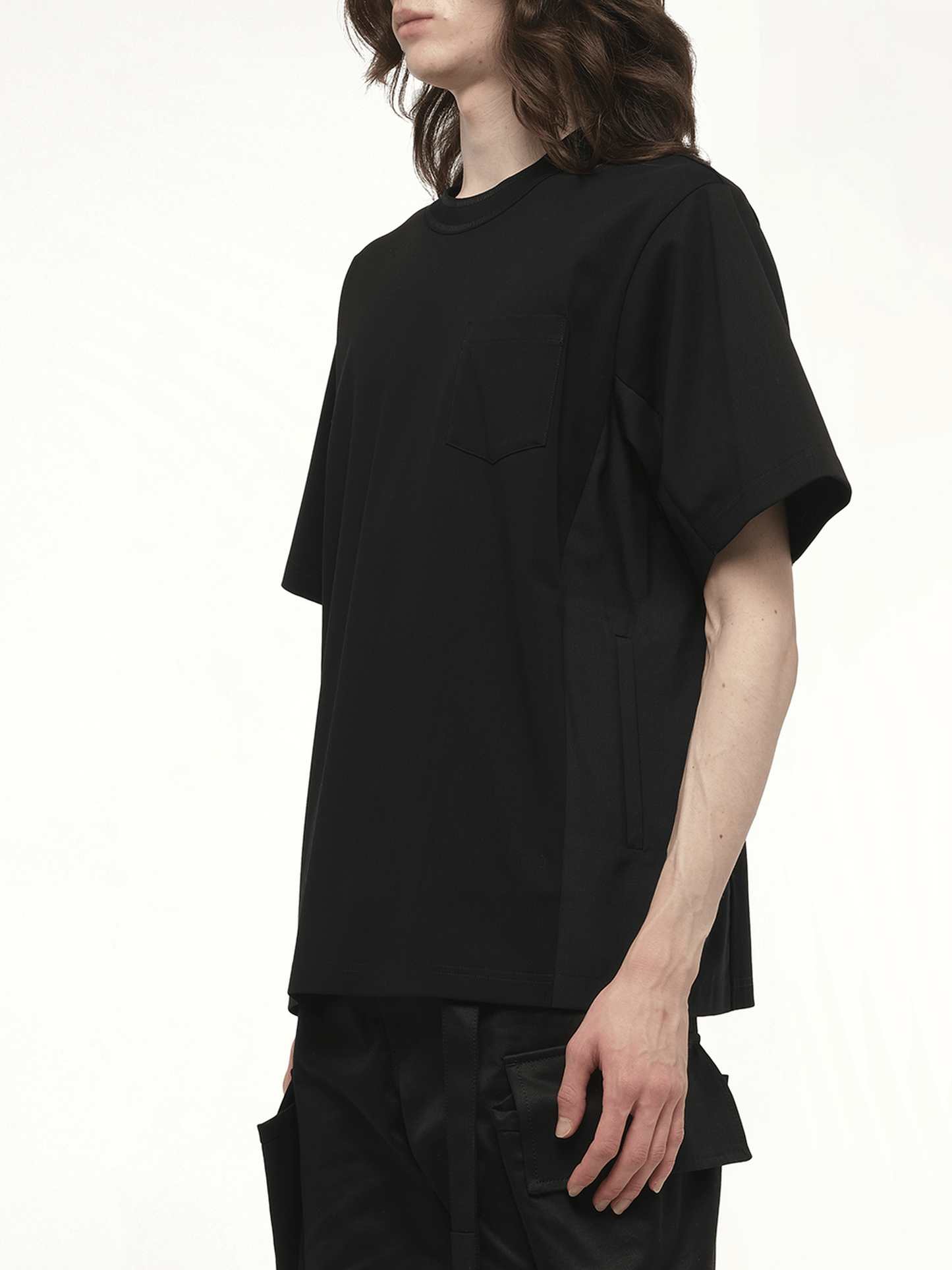 SACAI Suiting x Cotton Jersey T-Shirt (Black)