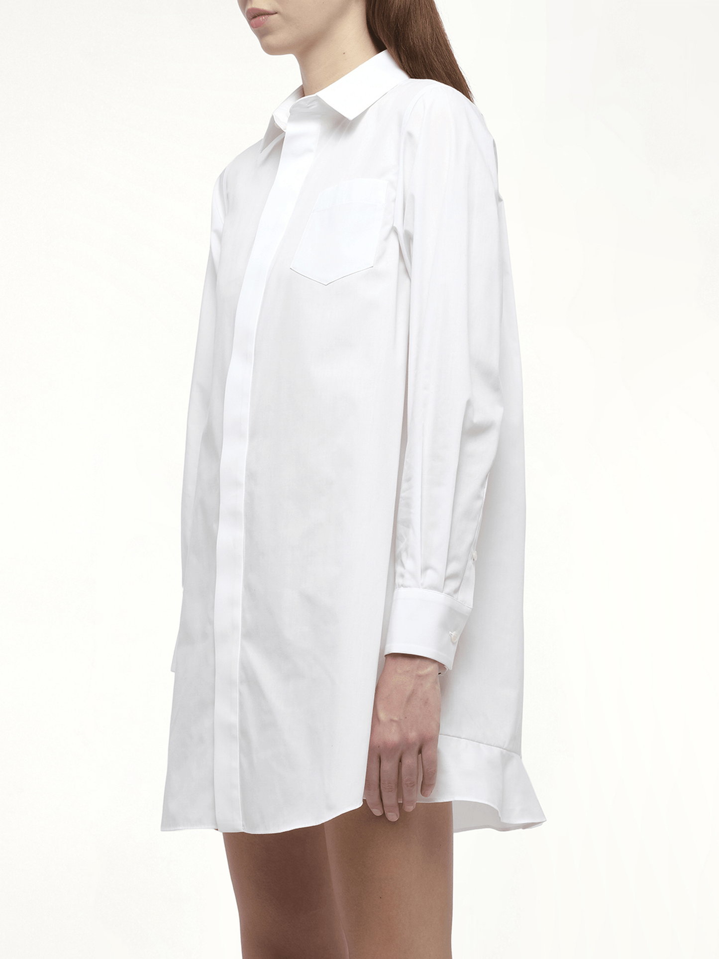 SACAI Frill Poplin Dress (White)