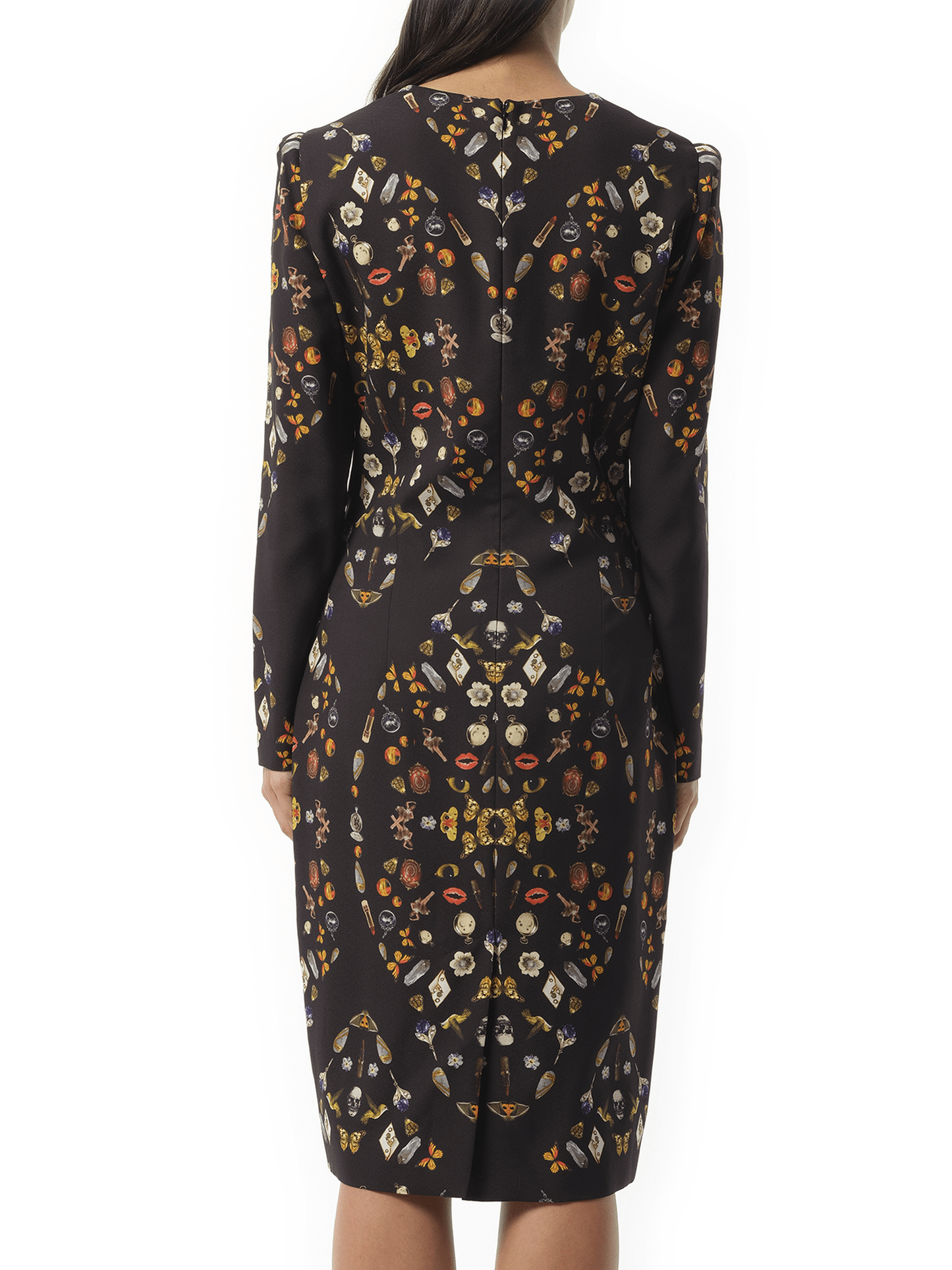ALEXANDER MCQUEEN Obsession Print Dress (Black)