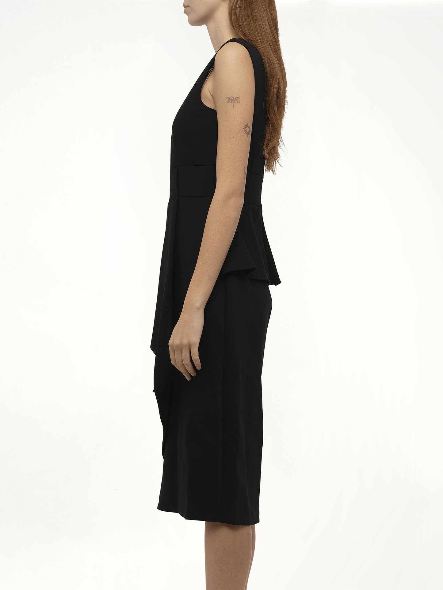 ALEXANDER MCQUEEN AMQ Scuba Wool Dress (Black)