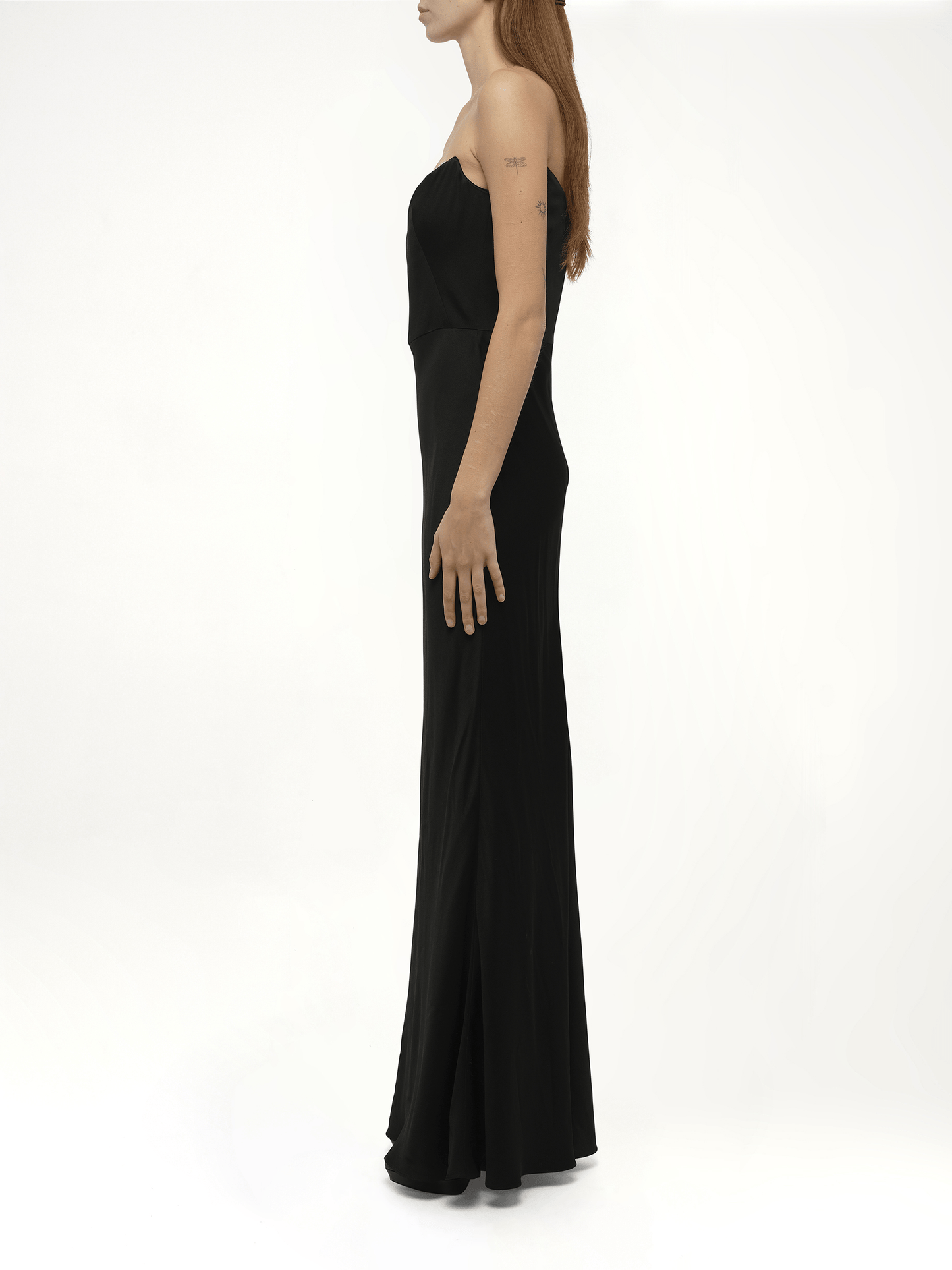 ALEXANDER MCQUEEN Amq Fluid Satin Dress (Black)