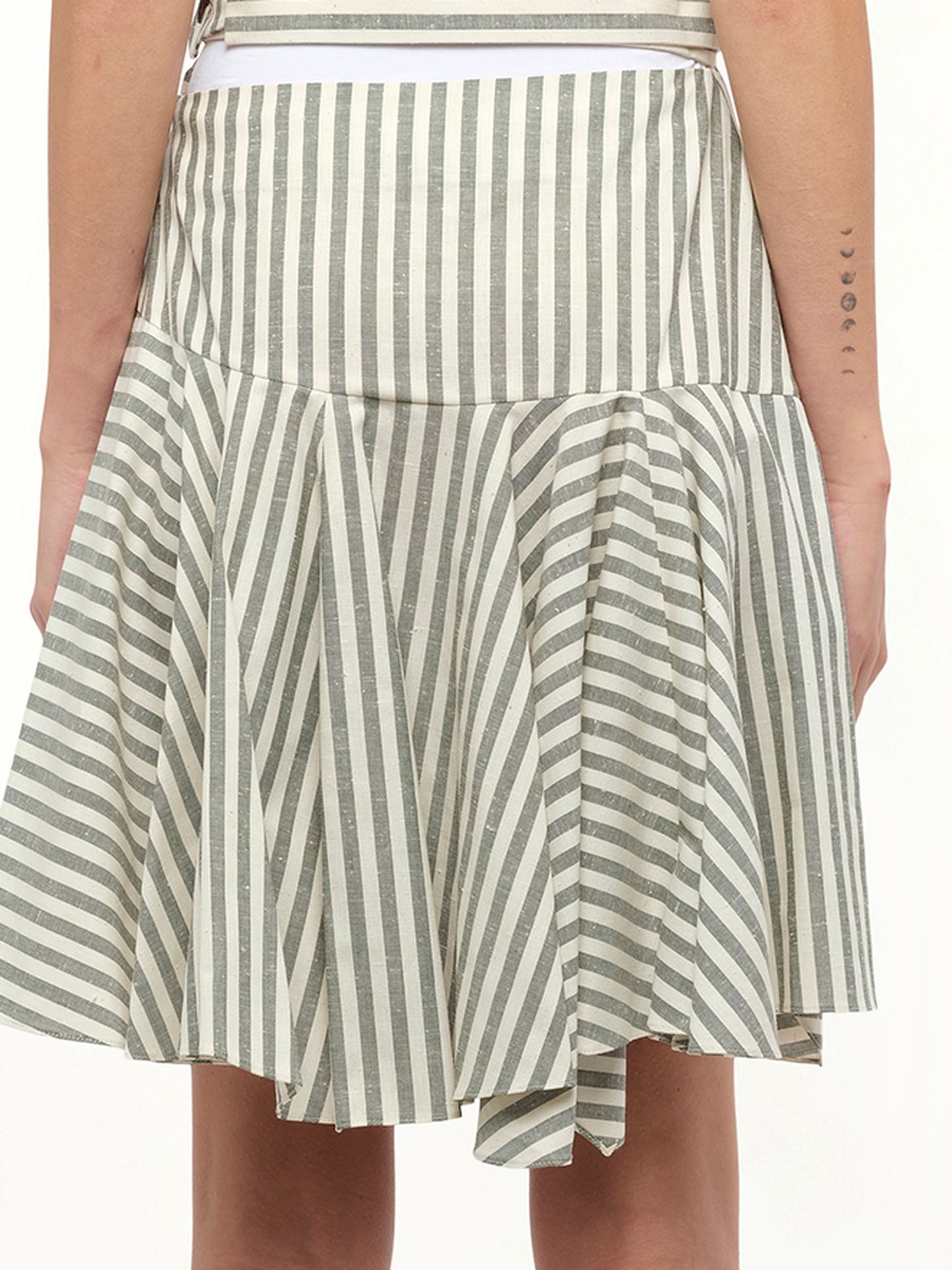 LOEWE Stripe Skater Skirt (White)