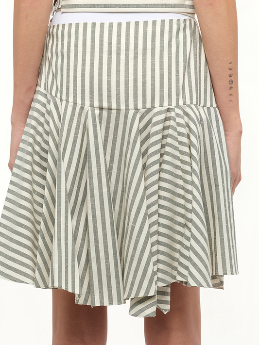 LOEWE Stripe Skater Skirt (White)