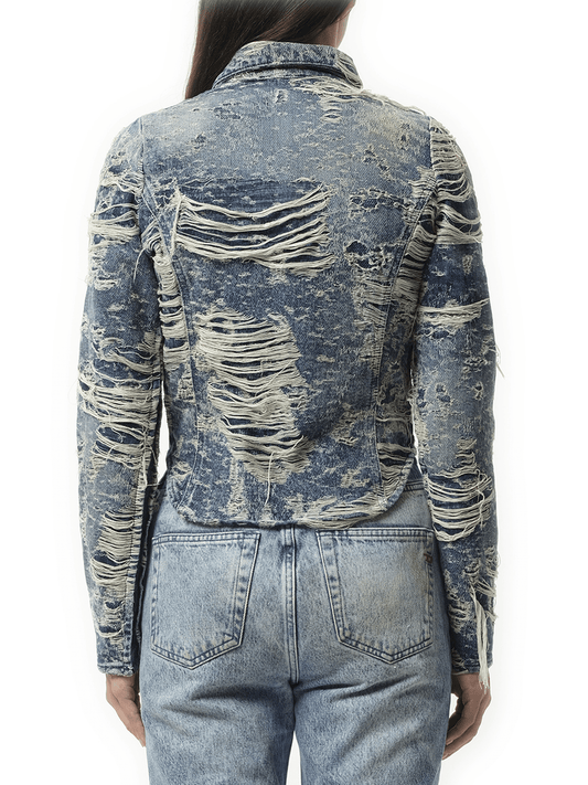 DIESEL De-Madeline Distressed Denim Shirt (Blue)
