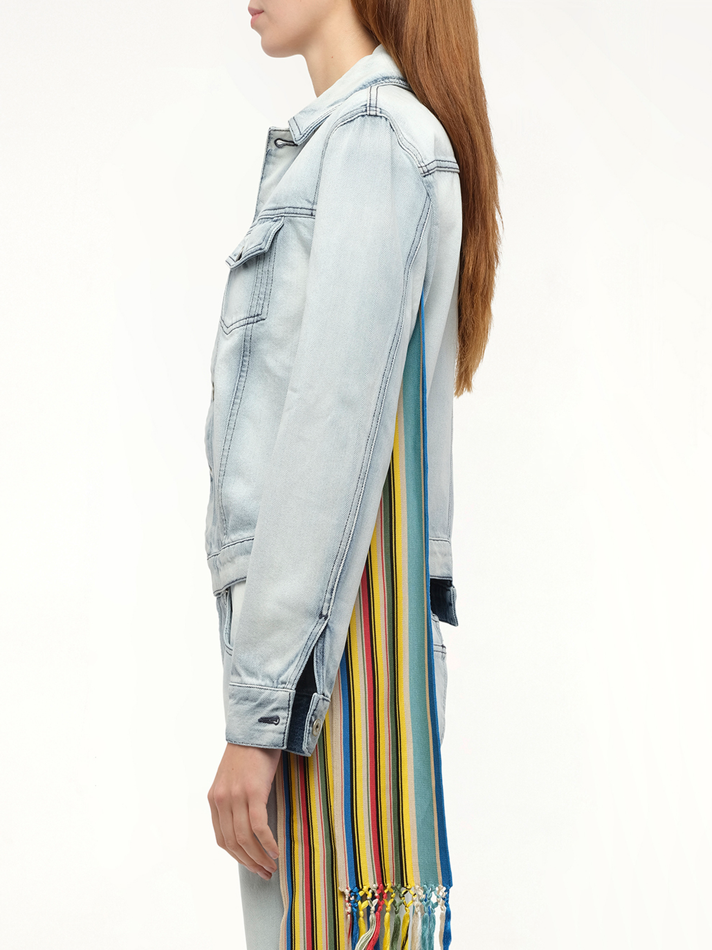 LOEWE Stripe Band Denim Jacket (Blue)
