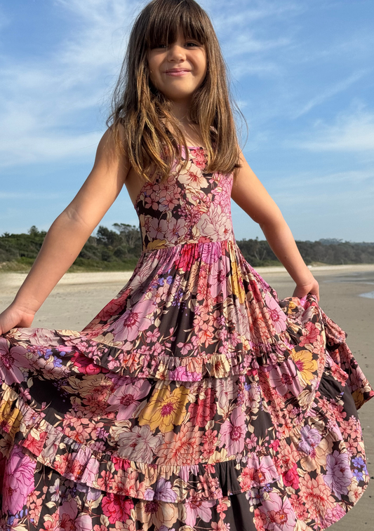 Image of Dresses. Productname: LITTLE AUGUSTE Lilah Maxi Dress in Black colour by brand - LITTLE AUGUSTE