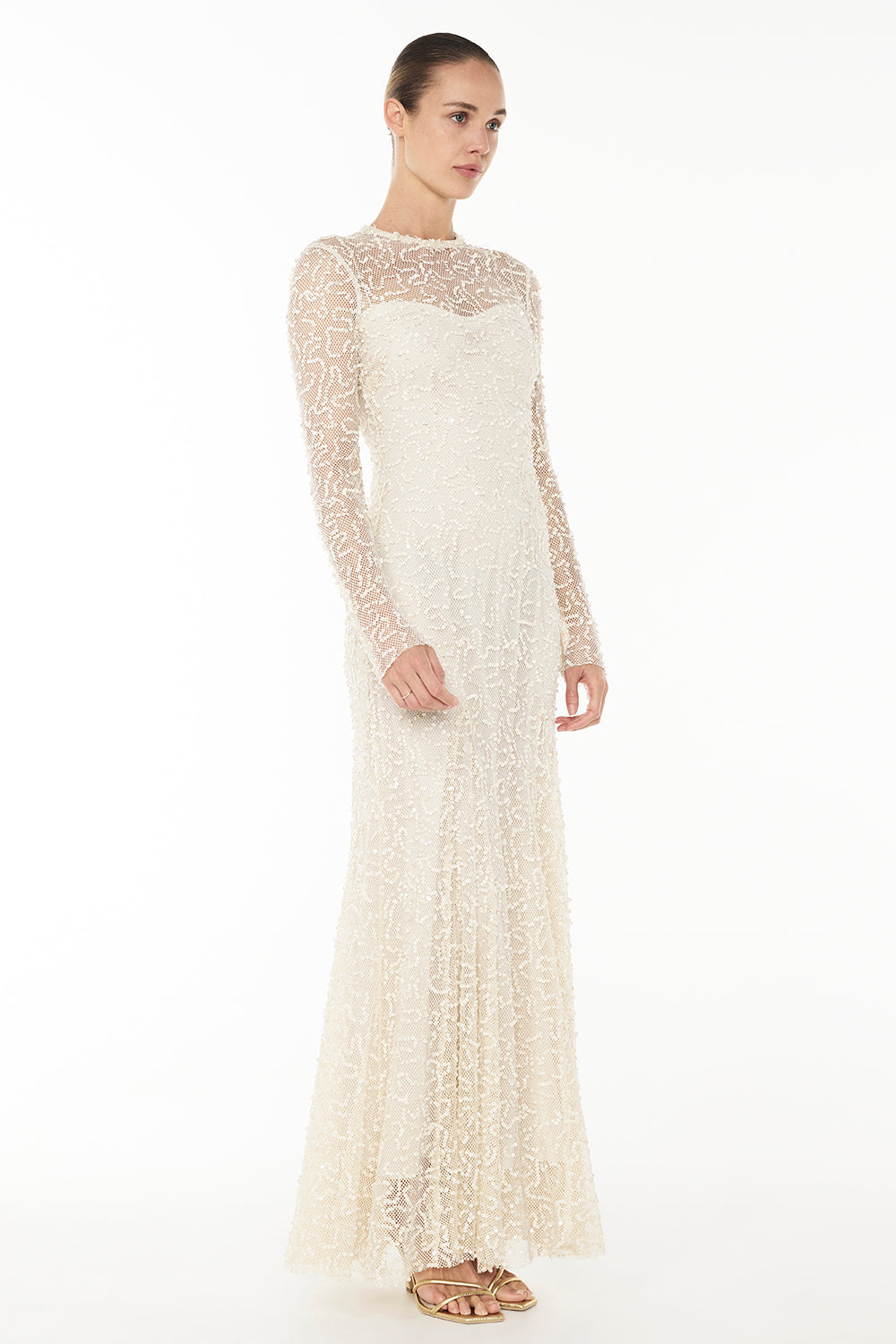 Opera Buff Long Sleeve Dress (Tusk)