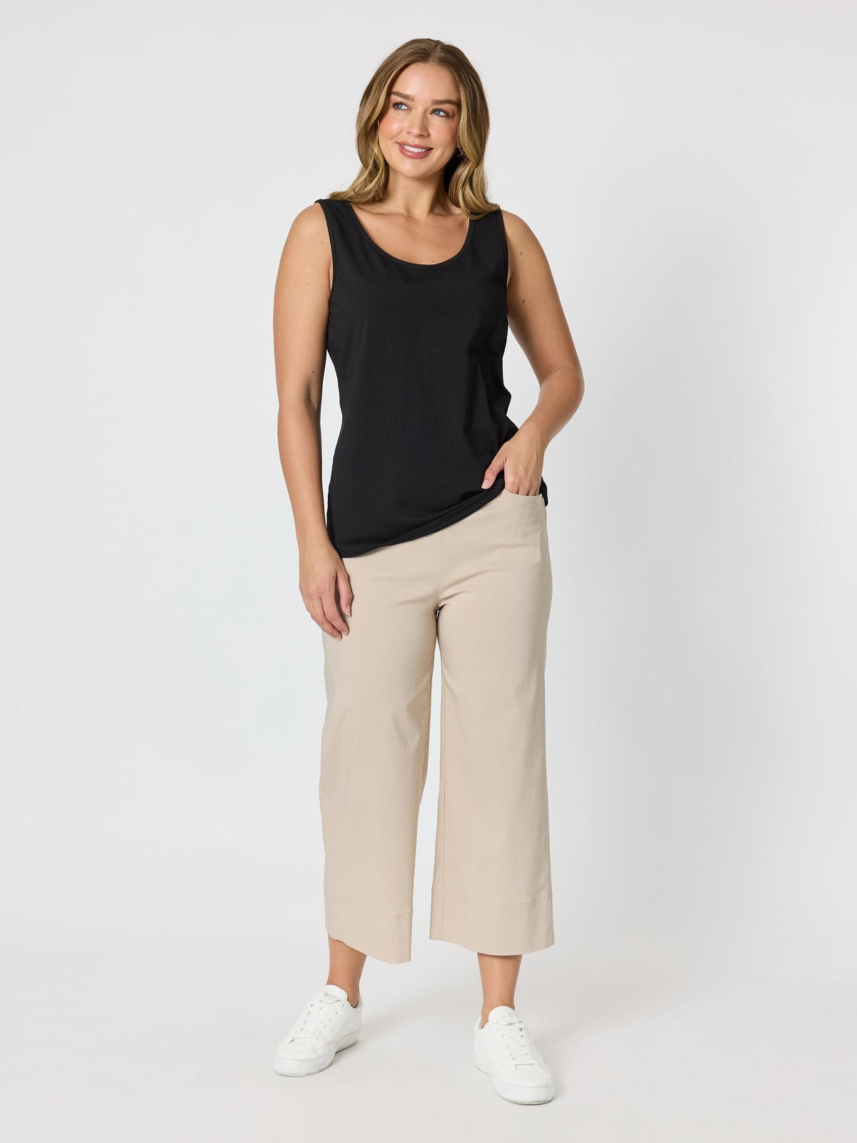 Threadz Zara Wide Leg Pant (Natural)