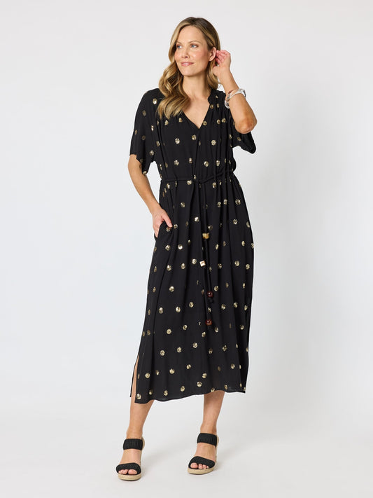 Hammock & Vine Moonlight Sequin Dress (Black/Gold)