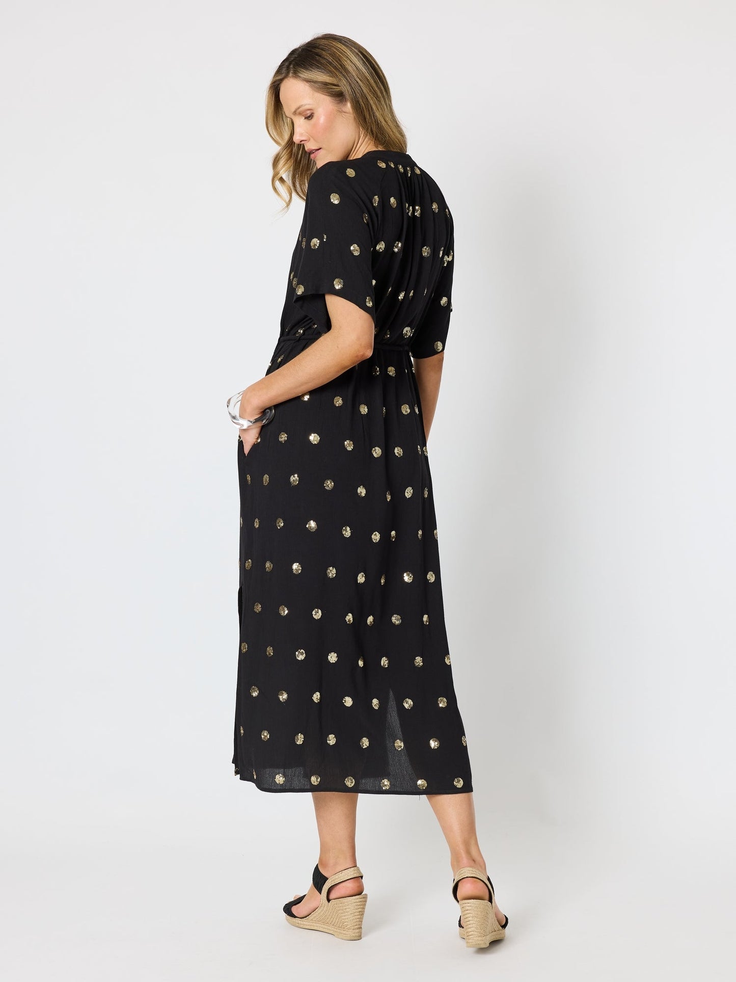 Hammock & Vine Moonlight Sequin Dress (Black/Gold)