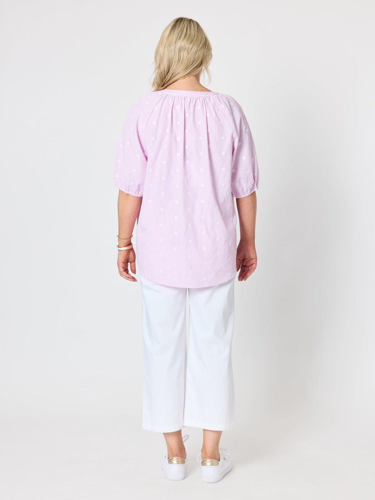 Gordon Smith Monaco Embroidered Spot Top (Pale Pink)