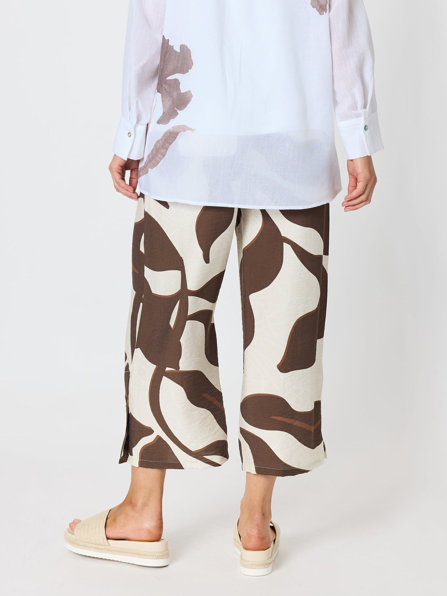 Clarity Bay Leaf Wide Leg Pant (Mocha Multi)