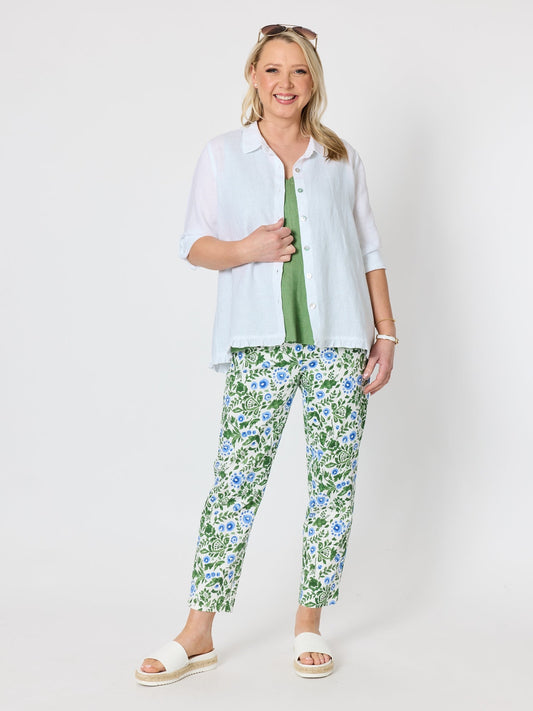 Gordon Smith Bayside Floral Print Slim Leg Pant (Fern Multi)