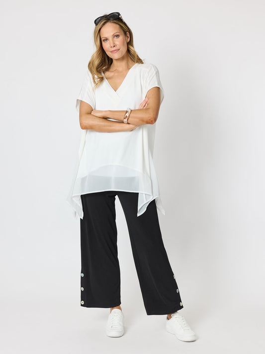 Clarity Traveller Button Hem Pant (Black)