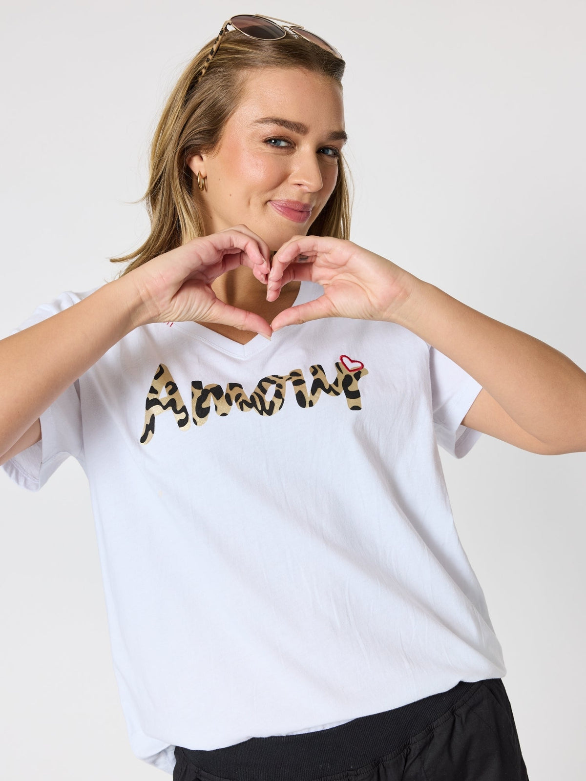 Threadz Amour Animal Print Tee (White)