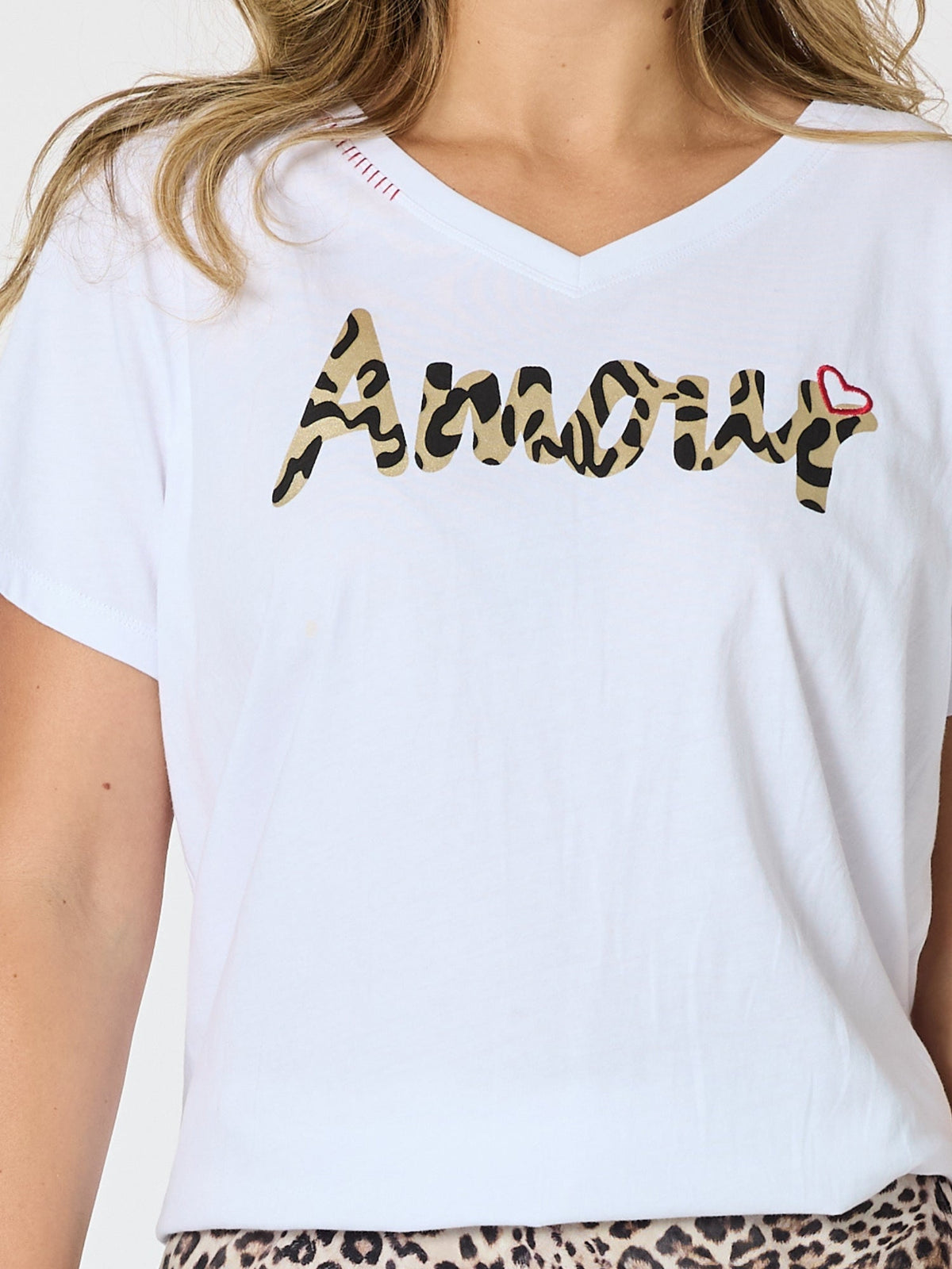 Threadz Amour Animal Print Tee (White)