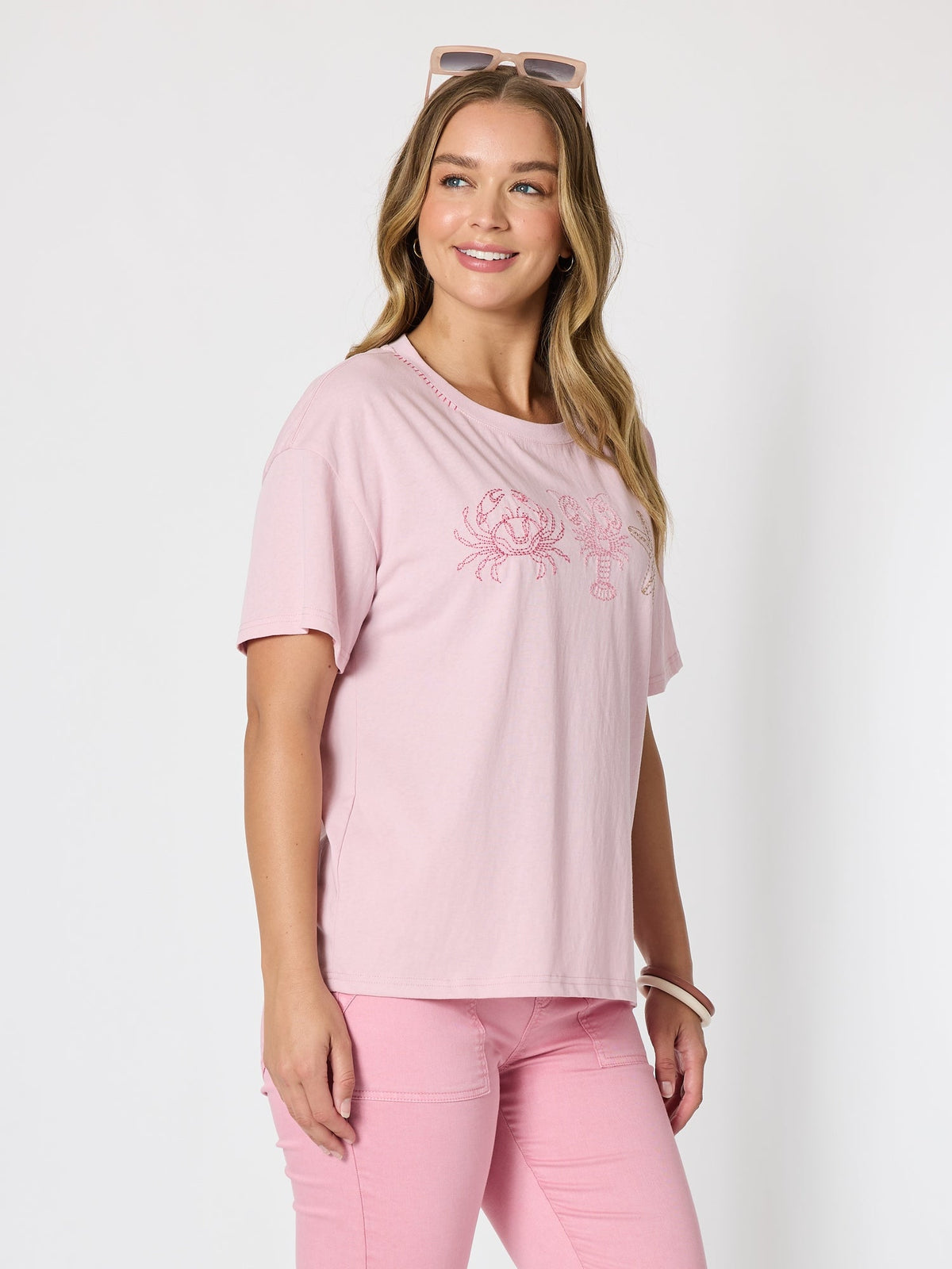 Threadz Coastal Embroidered Tee (Musk)