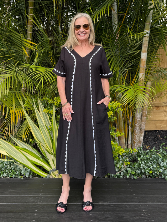 Image of Dresses. Product name - Del Mar Dress Black in Black colour by brand - Clarity