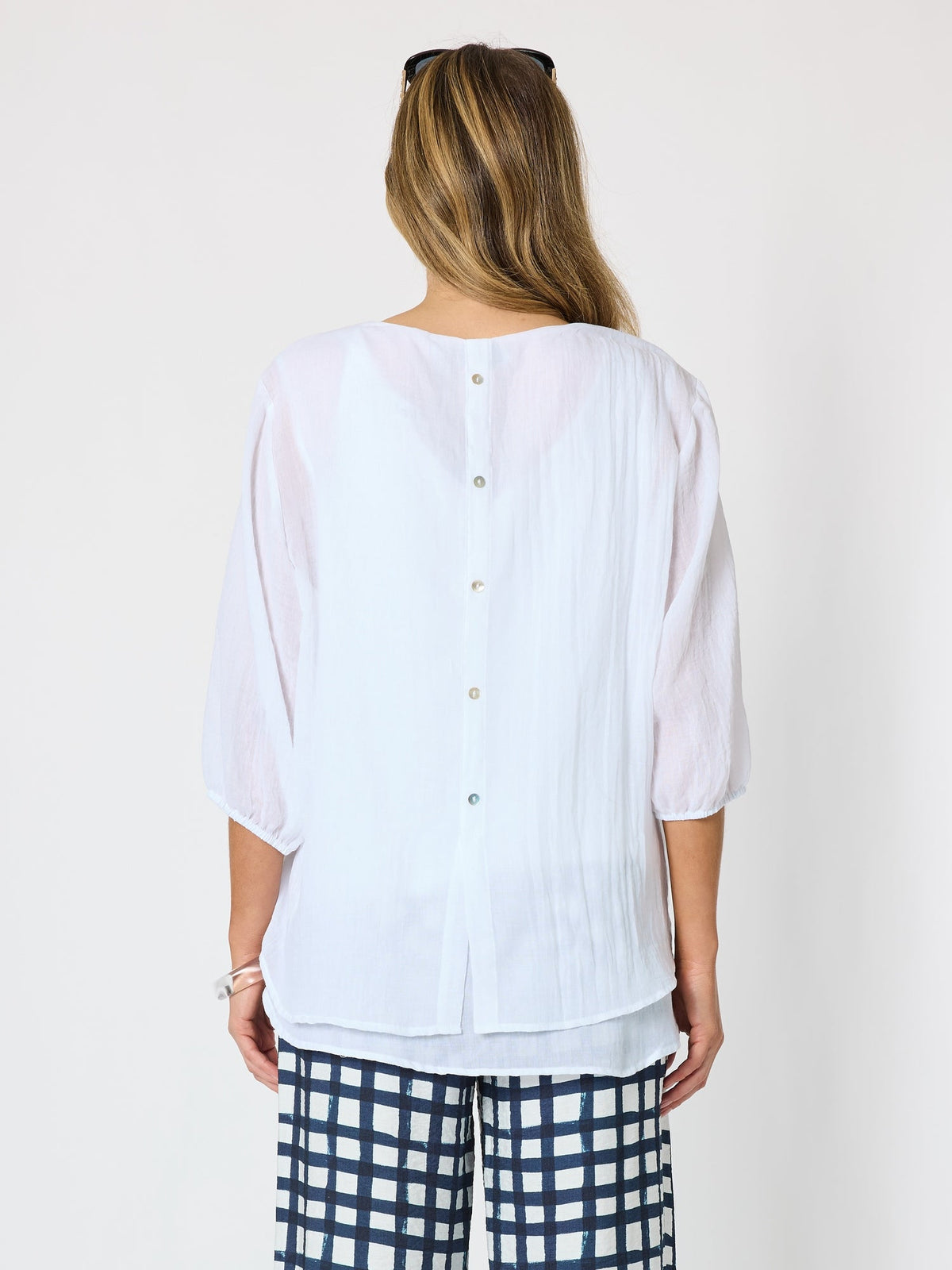 Clarity Camellia Floral Print Top (White)