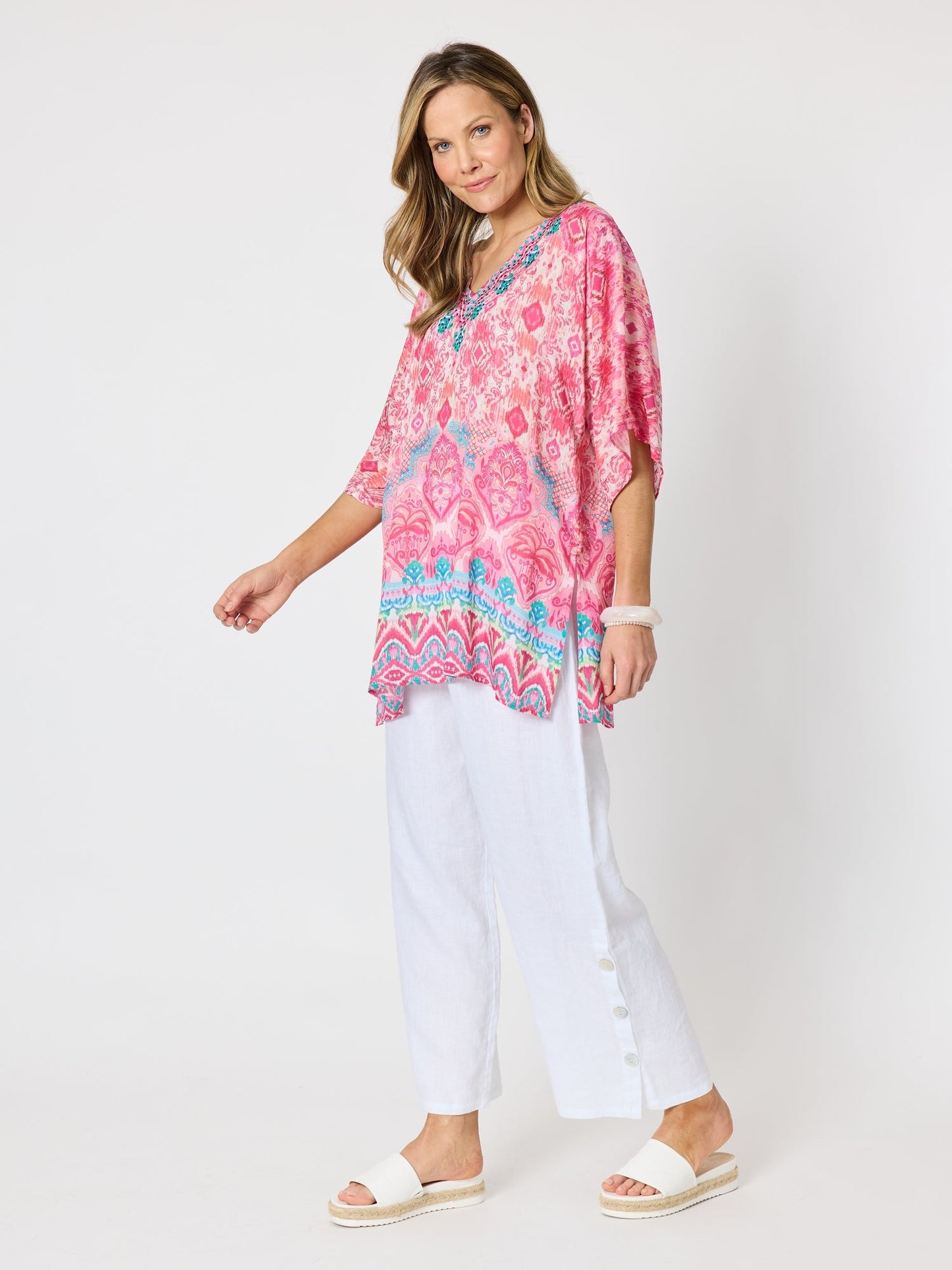 Hammock & Vine Coastal Daydream Print Top (Raspberry Multi)