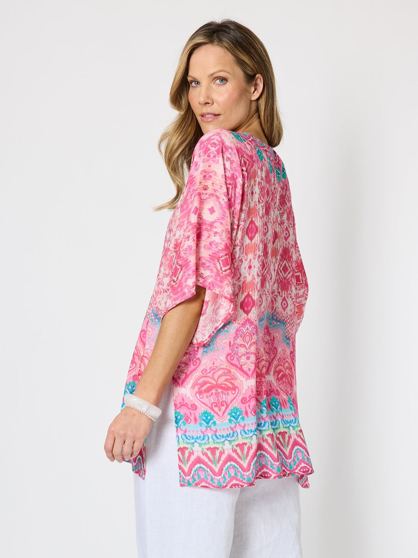 Hammock & Vine Coastal Daydream Print Top (Raspberry Multi)