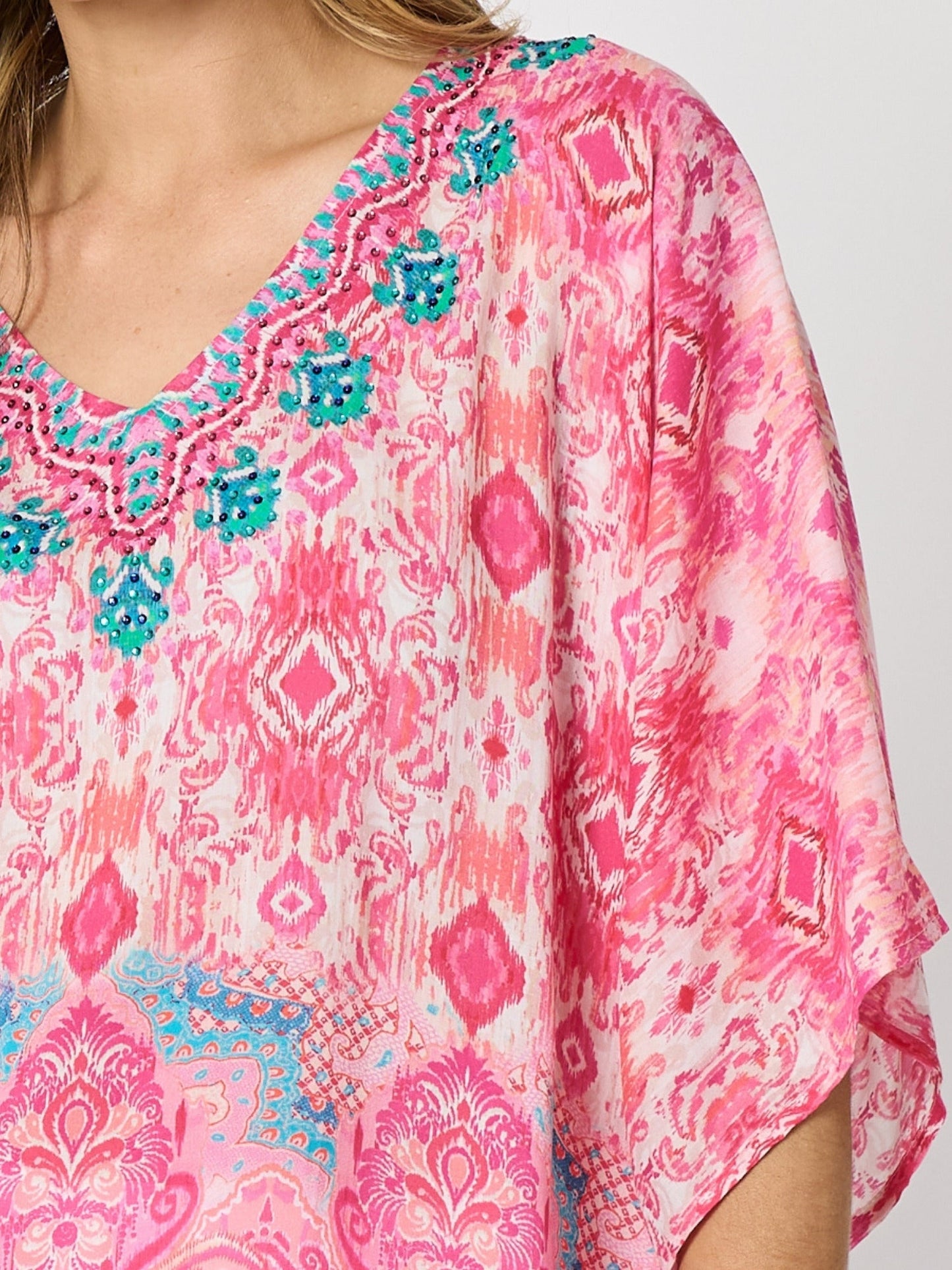 Hammock & Vine Coastal Daydream Print Top (Raspberry Multi)