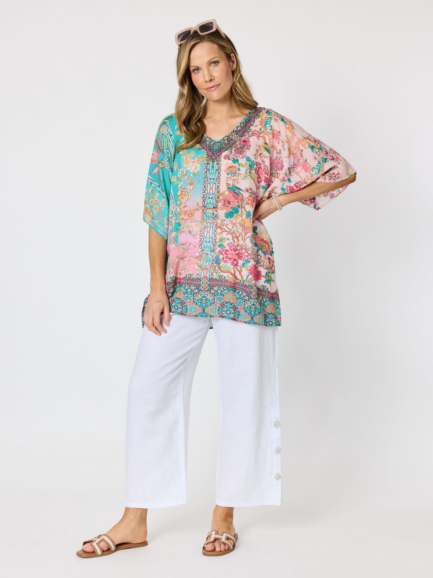 Hammock & Vine Botanica Floral Print Top (Blush Multi)