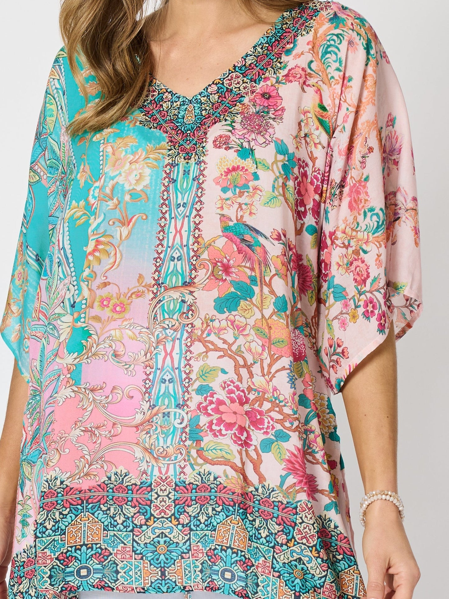 Hammock & Vine Botanica Floral Print Top (Blush Multi)