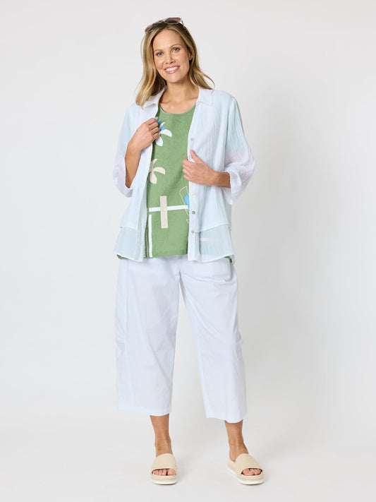 Clarity Bay Leaf Print Top (Fern Multi)
